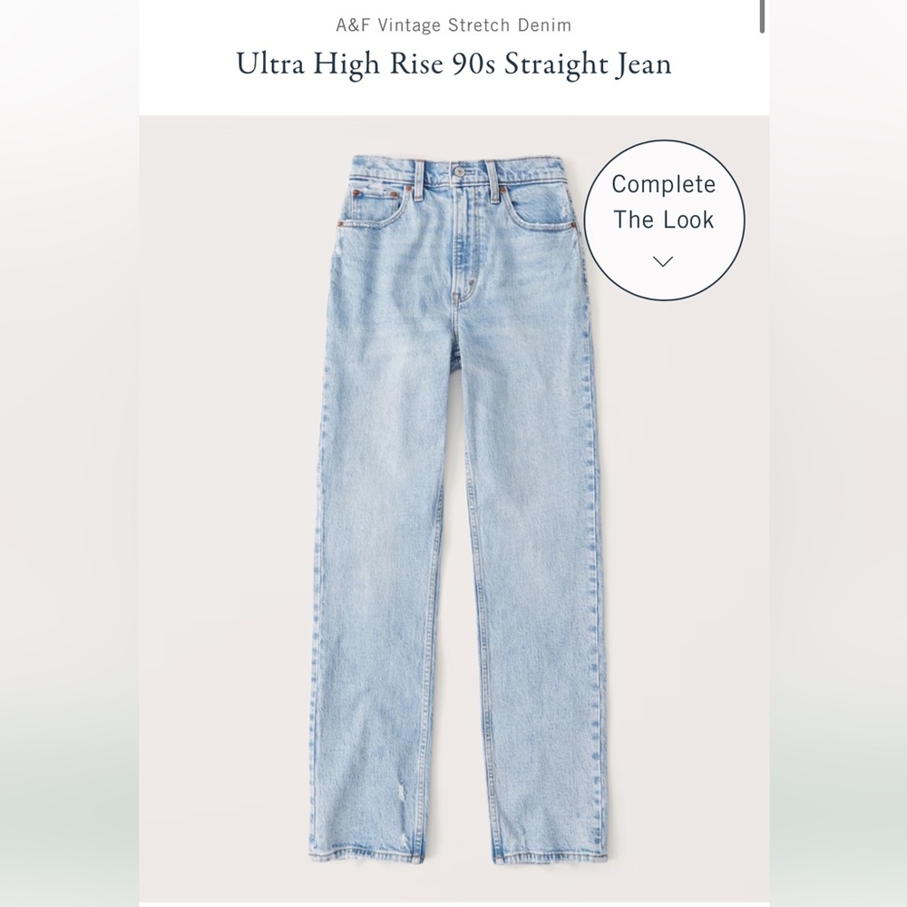 Abercrombie Light Wash 90’s Straight Ultra High Rise Jeans